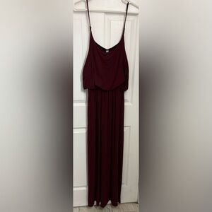 Zenana Outfitters Deep Burgundy Maxi Dress with adjustable straps
